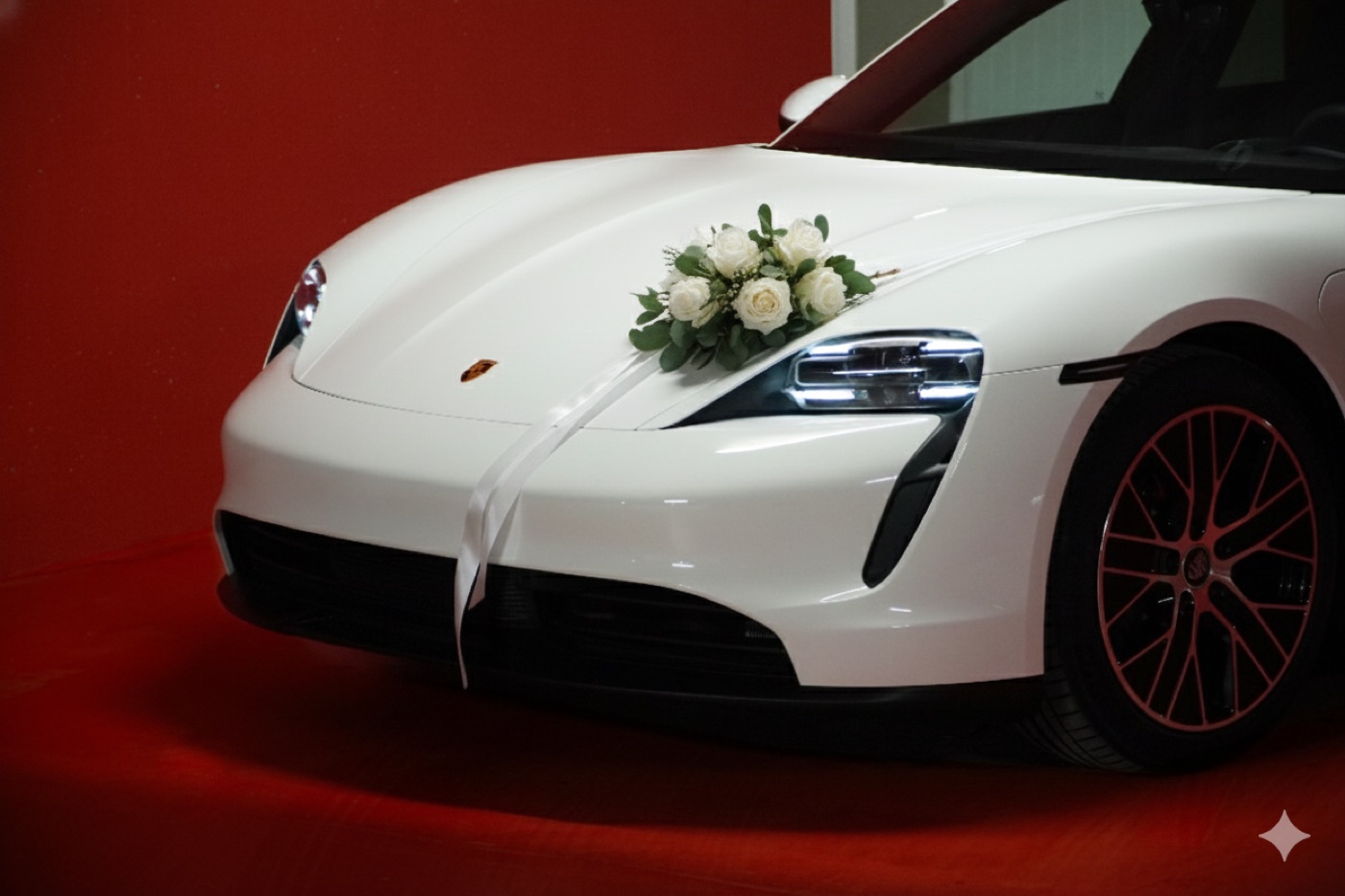 Porsche Taycan de location — détail carrosserie, Corsiva Savoie